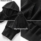 Unisex 380g Washed Brown Vintage Insect Stamp Print Cotton Pullover Hoodie - Soft, Oversize, Casual Longsleeves Tops, Vintage Clothing, 3XL Menswear Autumn Apparel, Cold Wash Compatible