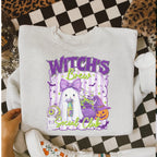 Witch's Brew Social Club Sweatshirt - Ash Grey - Sublimation - Spooky - Unisex Jersey Sweatshirt Casual Clothes