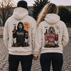 [A piece of clothing]Hubby Wifey Halloween Spooky Season Couple Matching Hoodies Casual Street Style Fleece Fabric Pullover Hooded Sweatshirt Tops Trendy for Women for Men